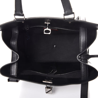 Valentino Garavani Patent Pebbled Calfskin Medium JoyLock Satchel Black 5 of 6