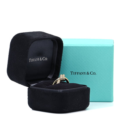 Tiffany 18K Yellow Gold Diamond Knot Double Row Ring 51 5.75 5 of 5