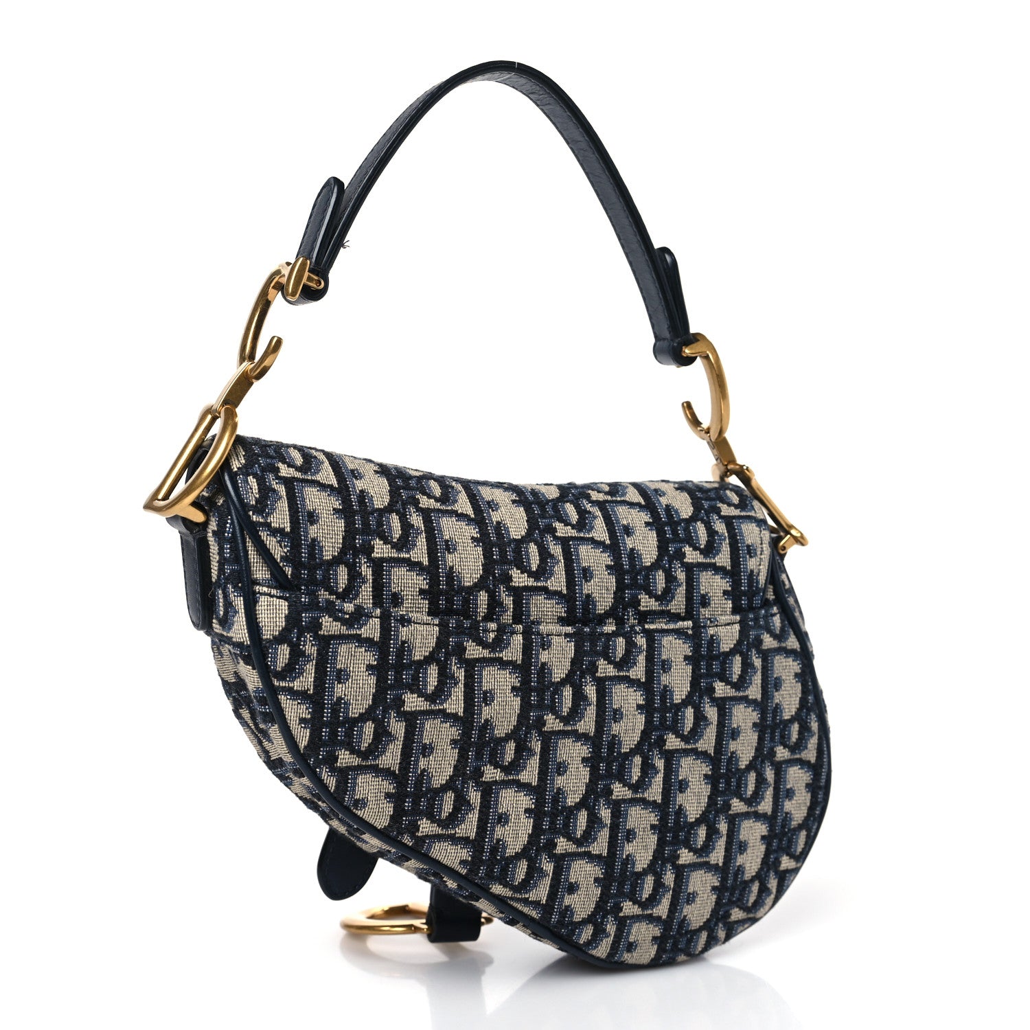 Christian Dior Oblique Mini Saddle Bag Blue 2 of 8