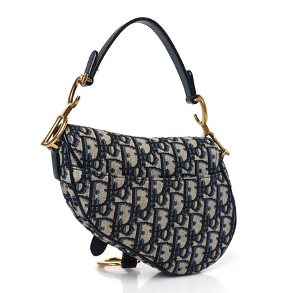 Christian Dior Oblique Mini Saddle Bag Blue 2 of 8