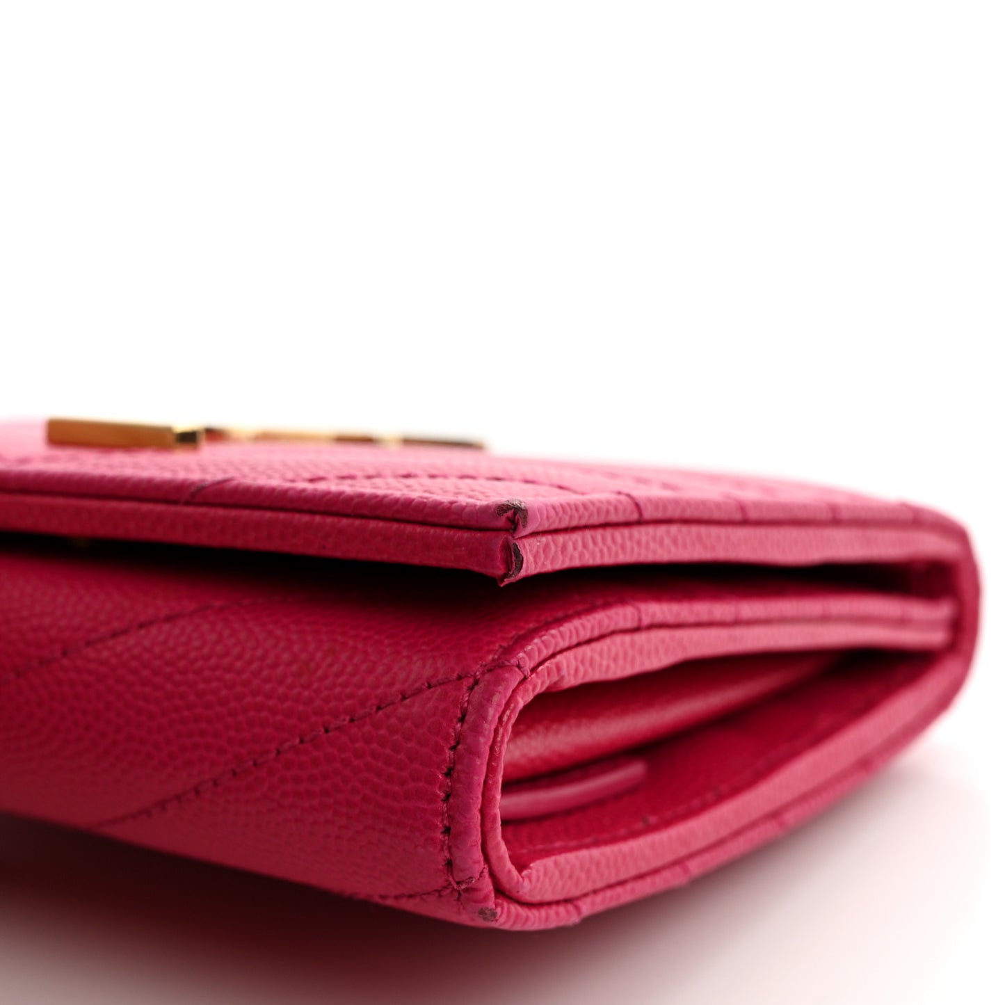 Grain De Poudre Matelasse Chevron Monogram Compact Wallet Bubblegum