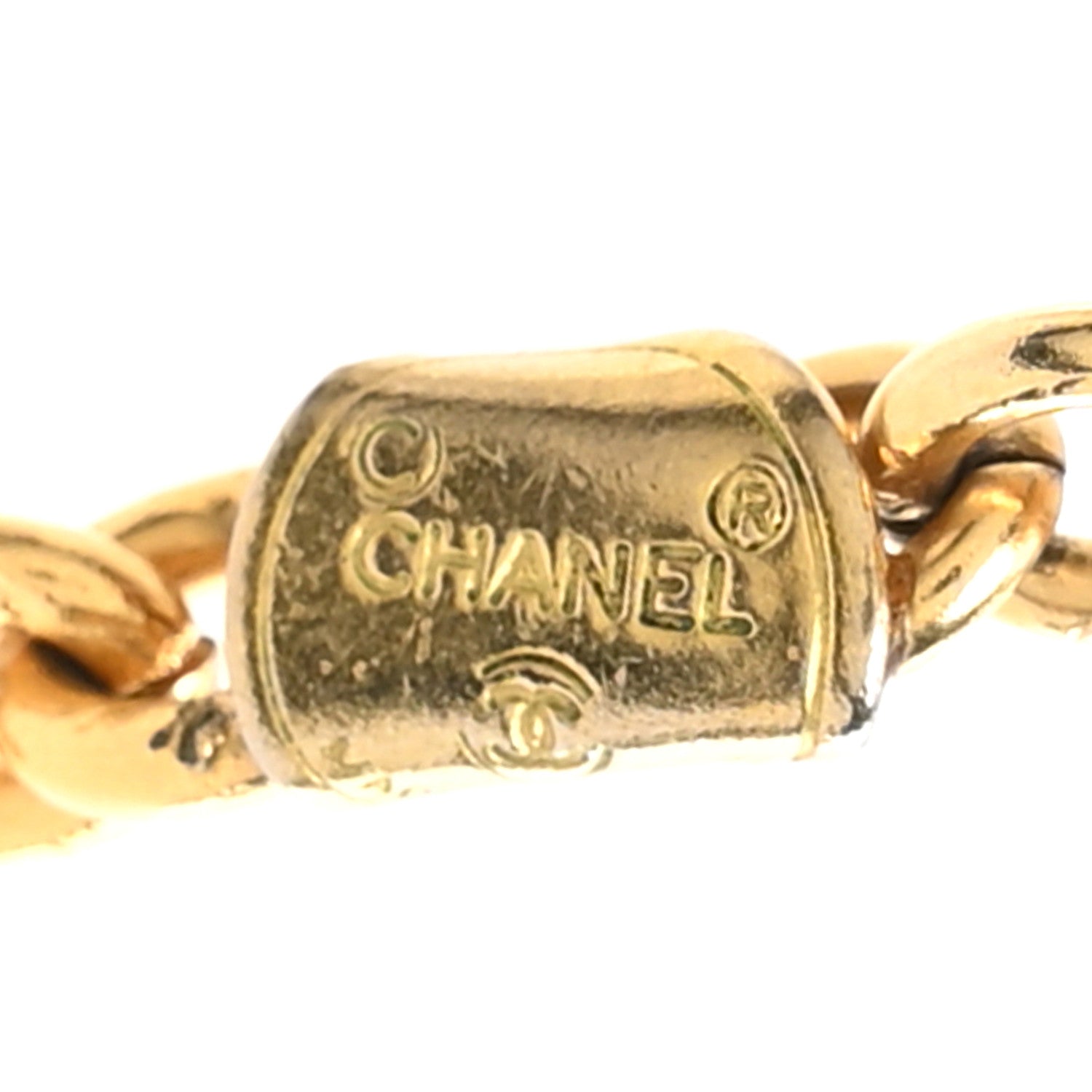 Chanel Crystal Chain Necklace Gold 4 of 5