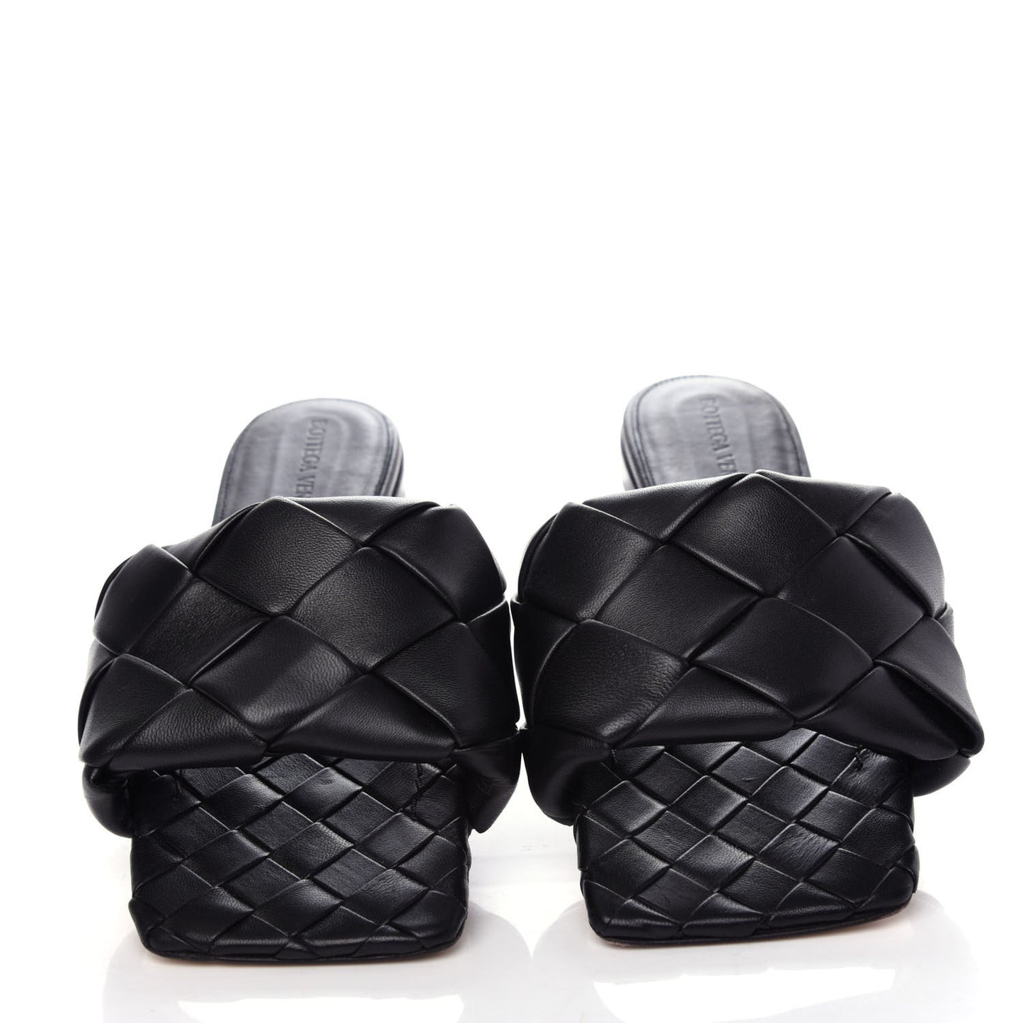 Nappa Maxi Intrecciato Lido Flat Sandals 36.5 Black