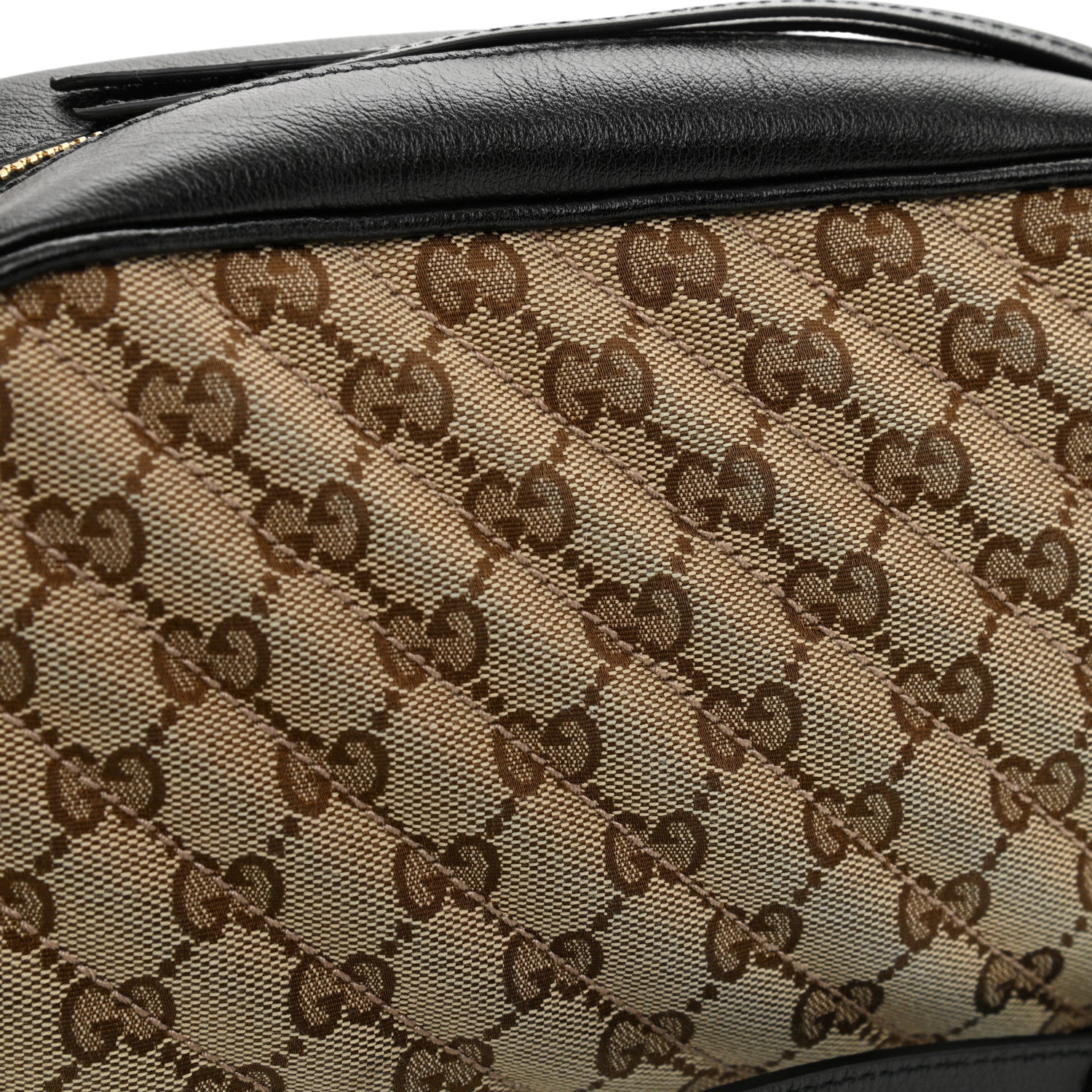 Gucci Monogram Matelasse Diagonal Small GG Marmont Chain Shoulder Bag Beige Black 11 of 11