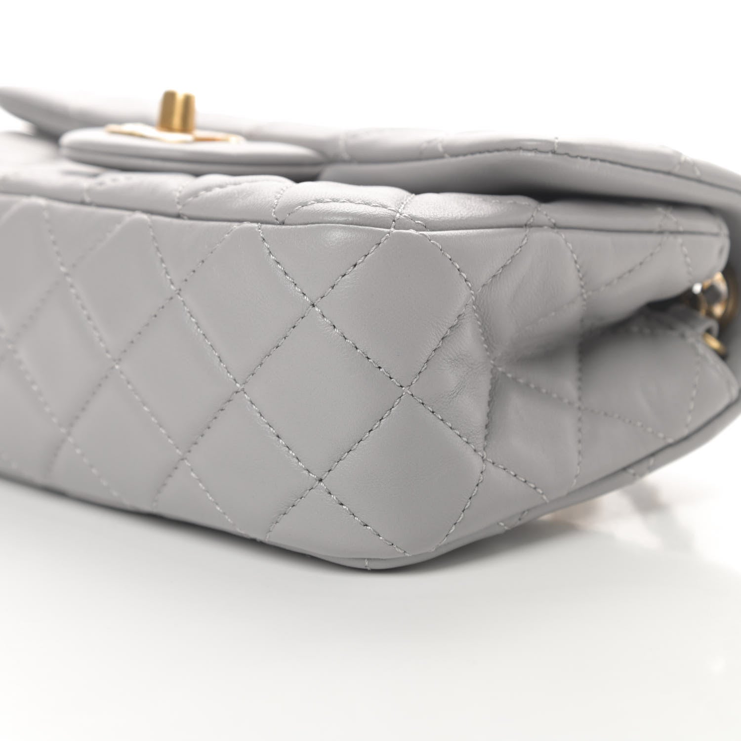 Chanel Lambskin Quilted Mini Rectangular Pearl Crush Flap Grey 10 of 12