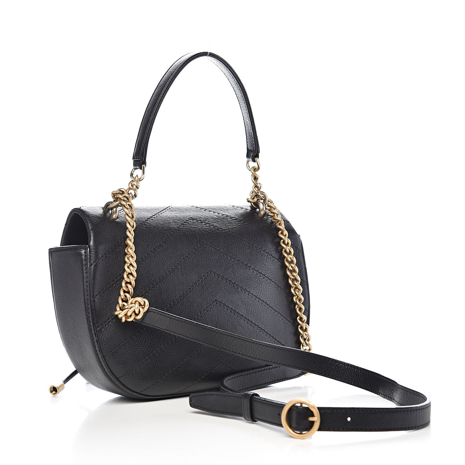 Chanel Calfskin Chevron Stitched Flap Black 3 of 11