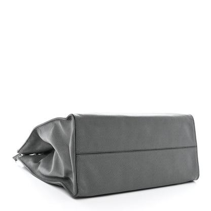 Prada Saffiano Travel Shopping Tote Mercurio 4 of 13