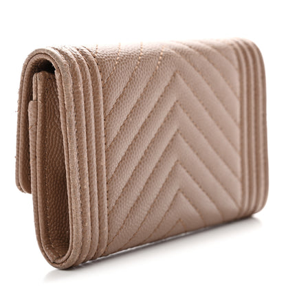 Chanel Caviar Chevron Quilted Boy Card Holder Dark Beige 2 of 11
