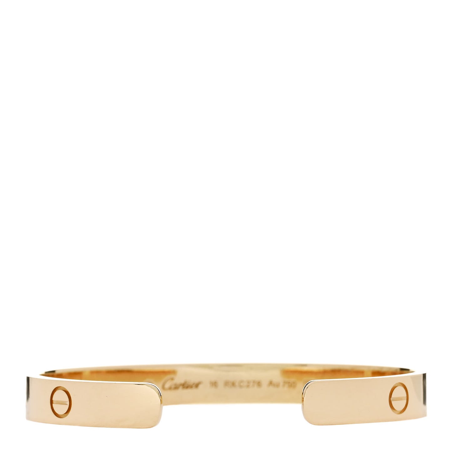 18K Yellow Gold LOVE Cuff Bracelet 16