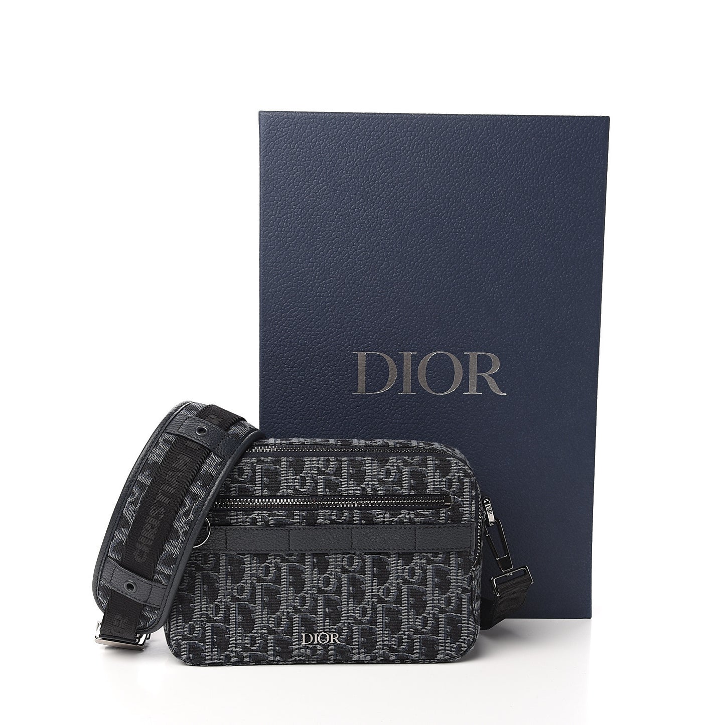 HOMME Oblique Jacquard Safari Messenger Navy Blue