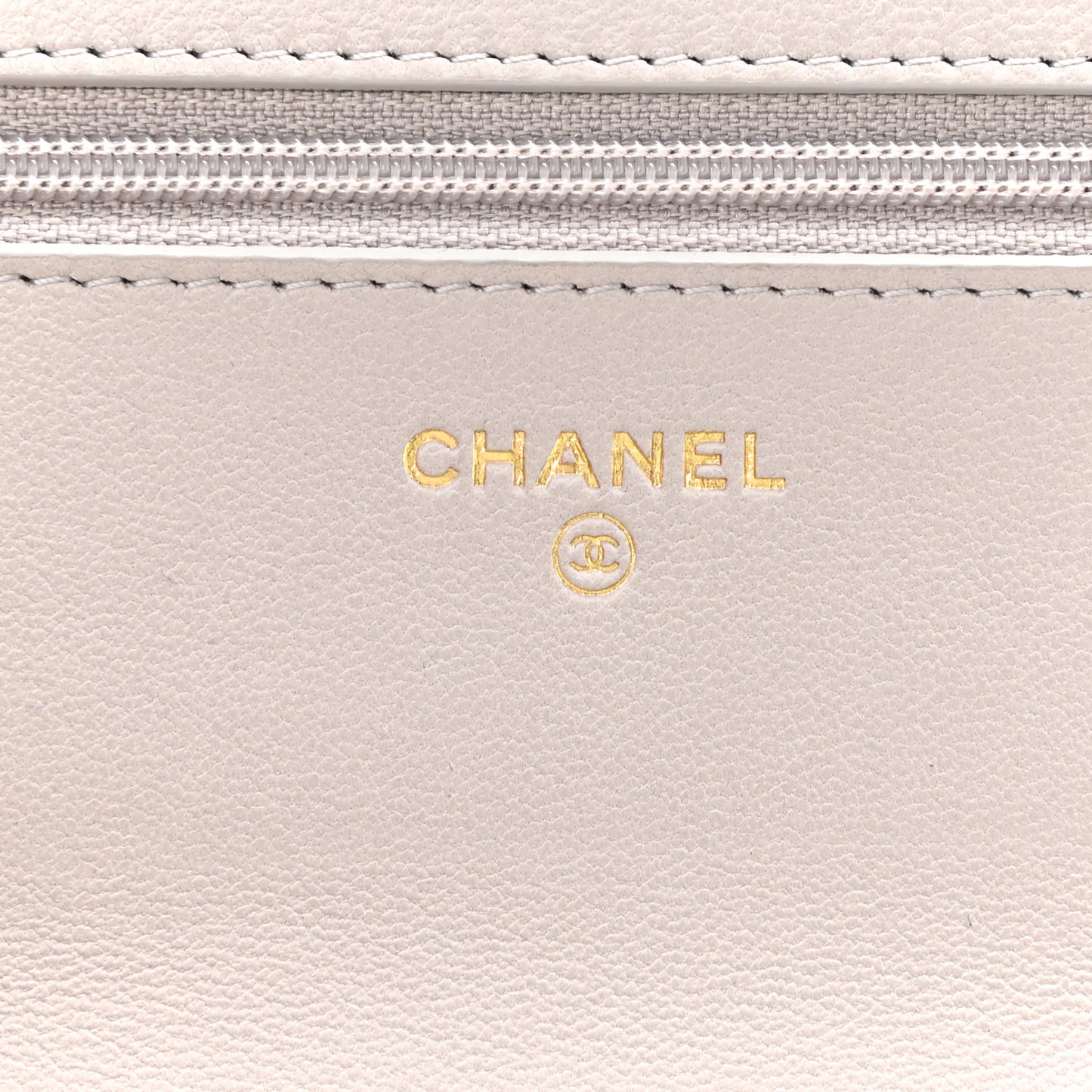 Lambskin Quilted Chanel 19 Wallet On Chain WOC Light Grey