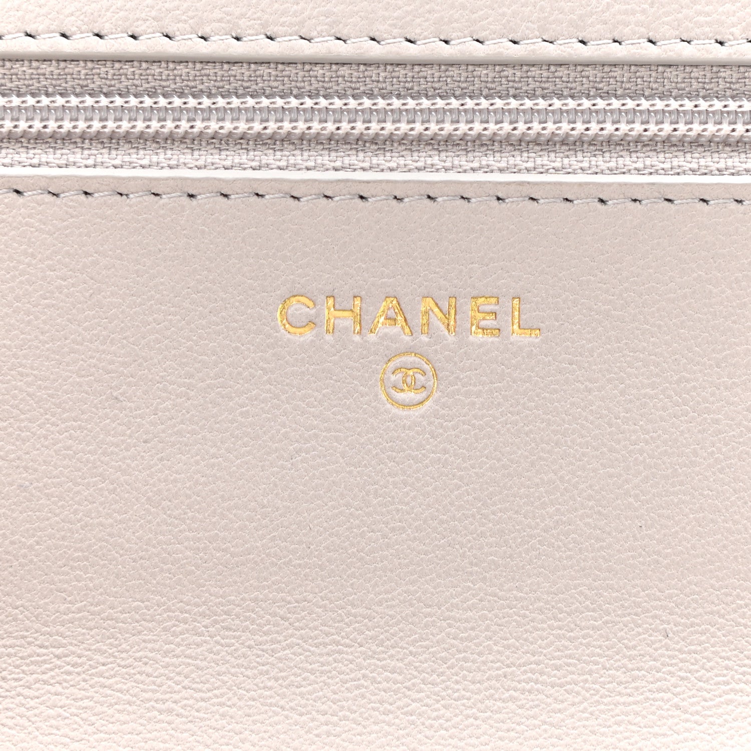 Chanel Lambskin Quilted Chanel 19 Wallet On Chain WOC Light Grey 7 of 12