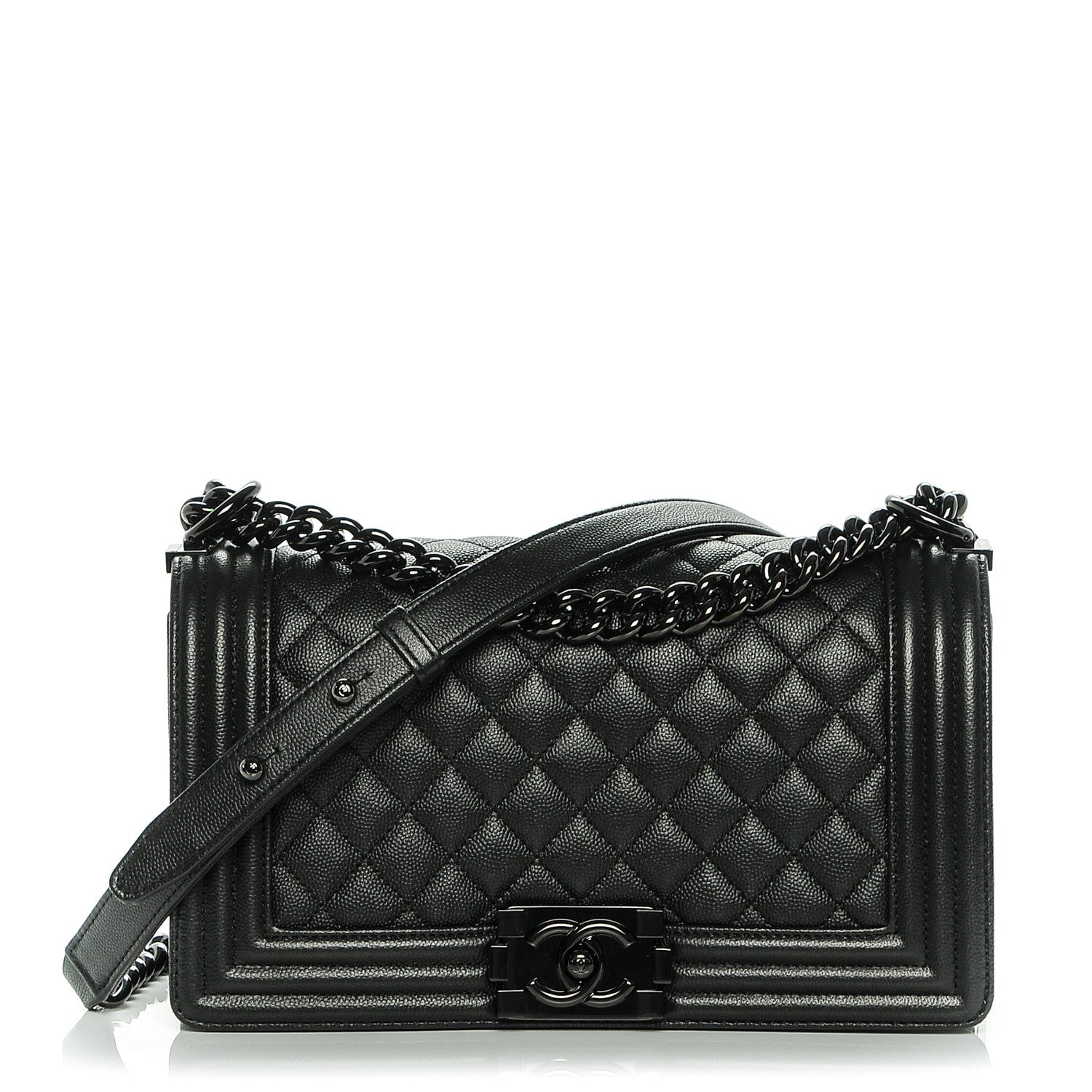 Chanel Caviar Quilted Medium Boy Flap So Black 1 of 8
