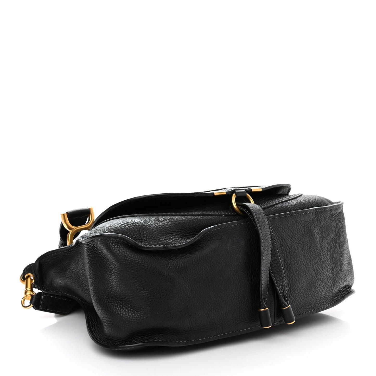 Calfskin Small Marcie Satchel Black