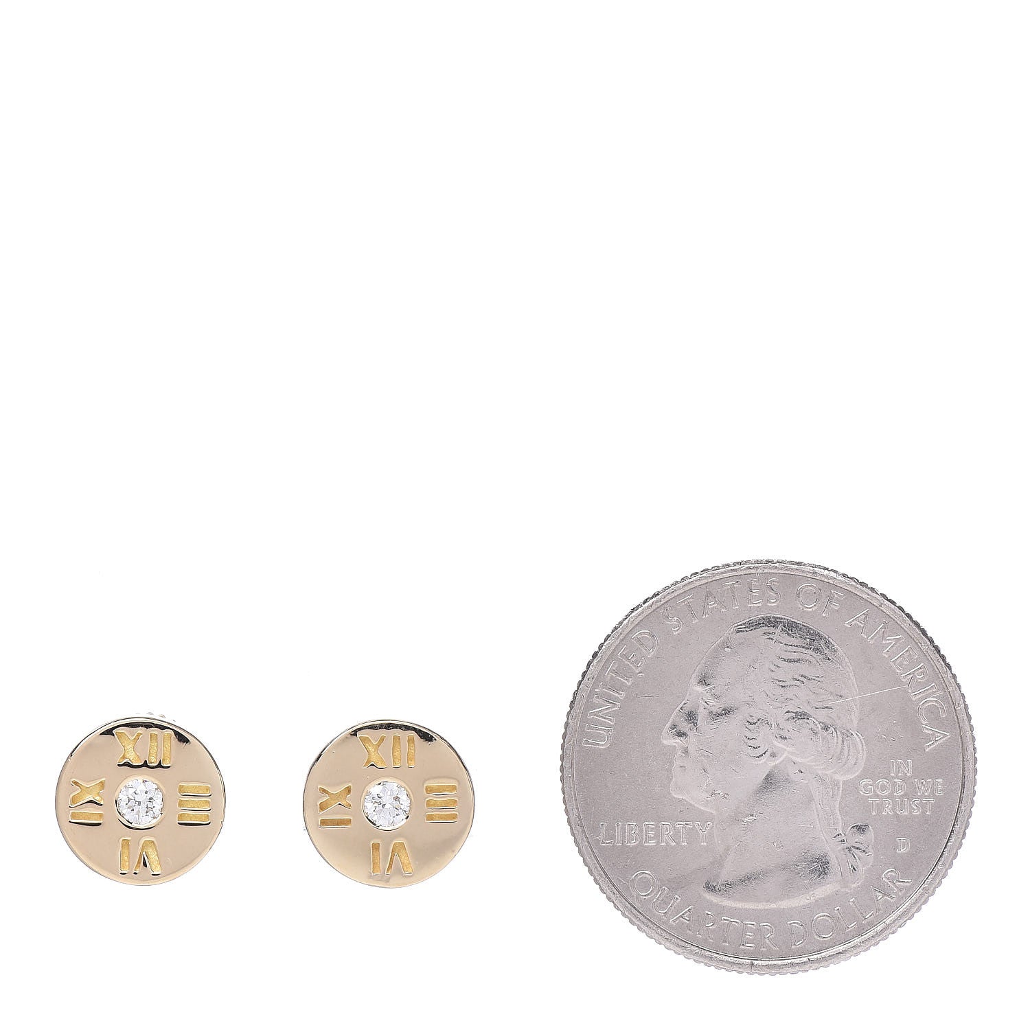 Tiffany 18K Yellow Gold Diamond Mini Atlas Earrings 2 of 4