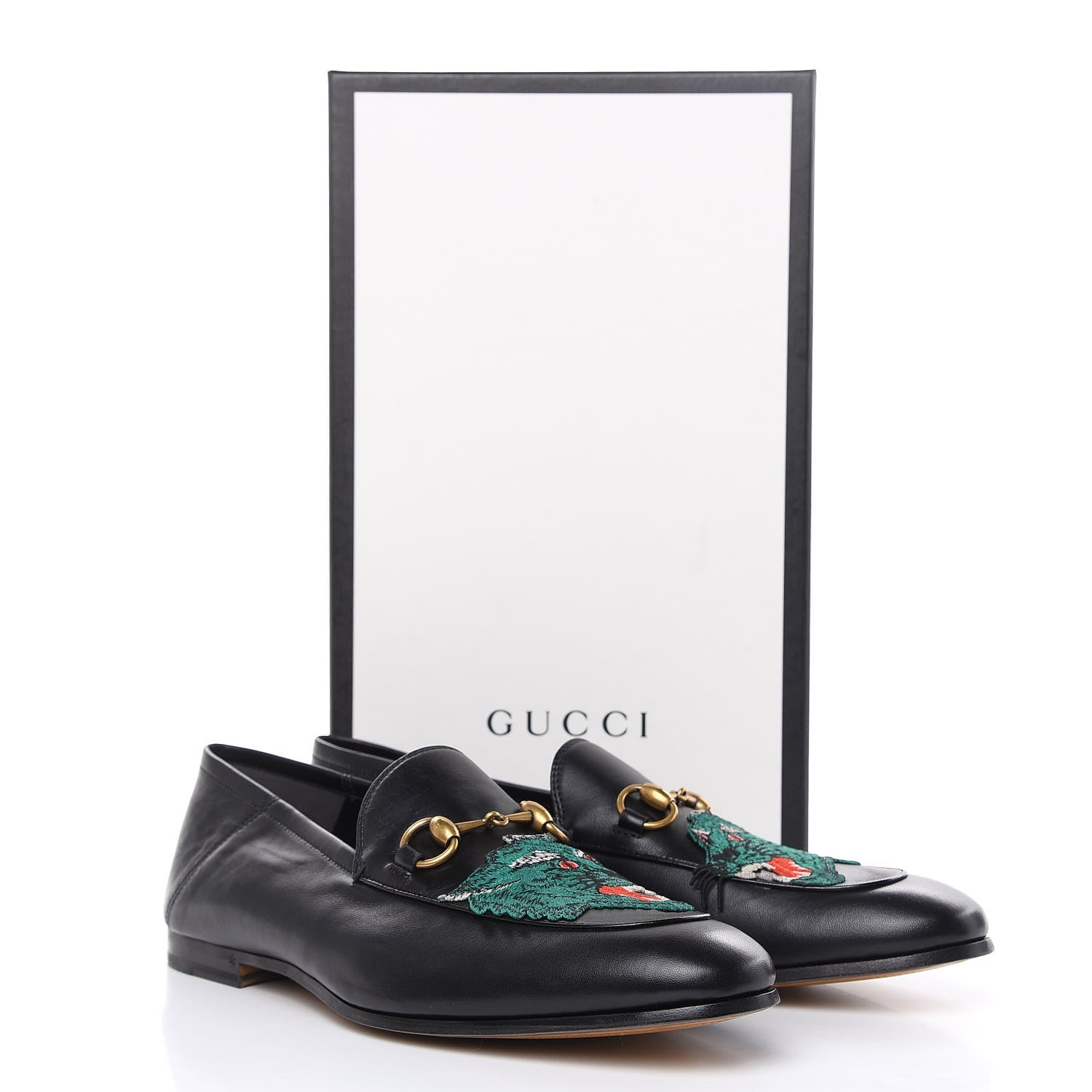 Gucci Lambskin Wolf Embroidered Mens Brixton Horsebit Loafers 9.5 Black 11 of 11