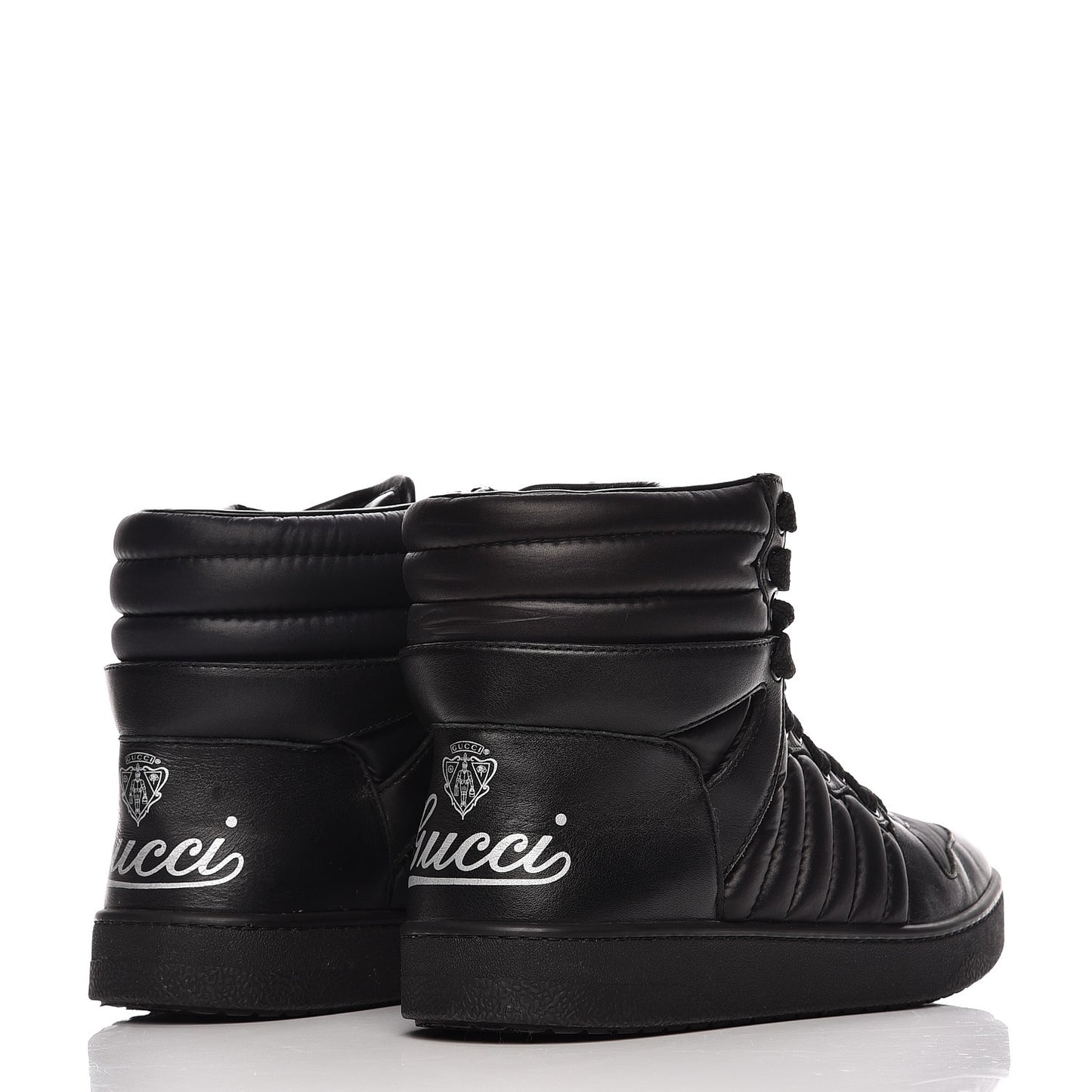 Nylon Calfskin Mens High Top Sneakers 8.5 Black