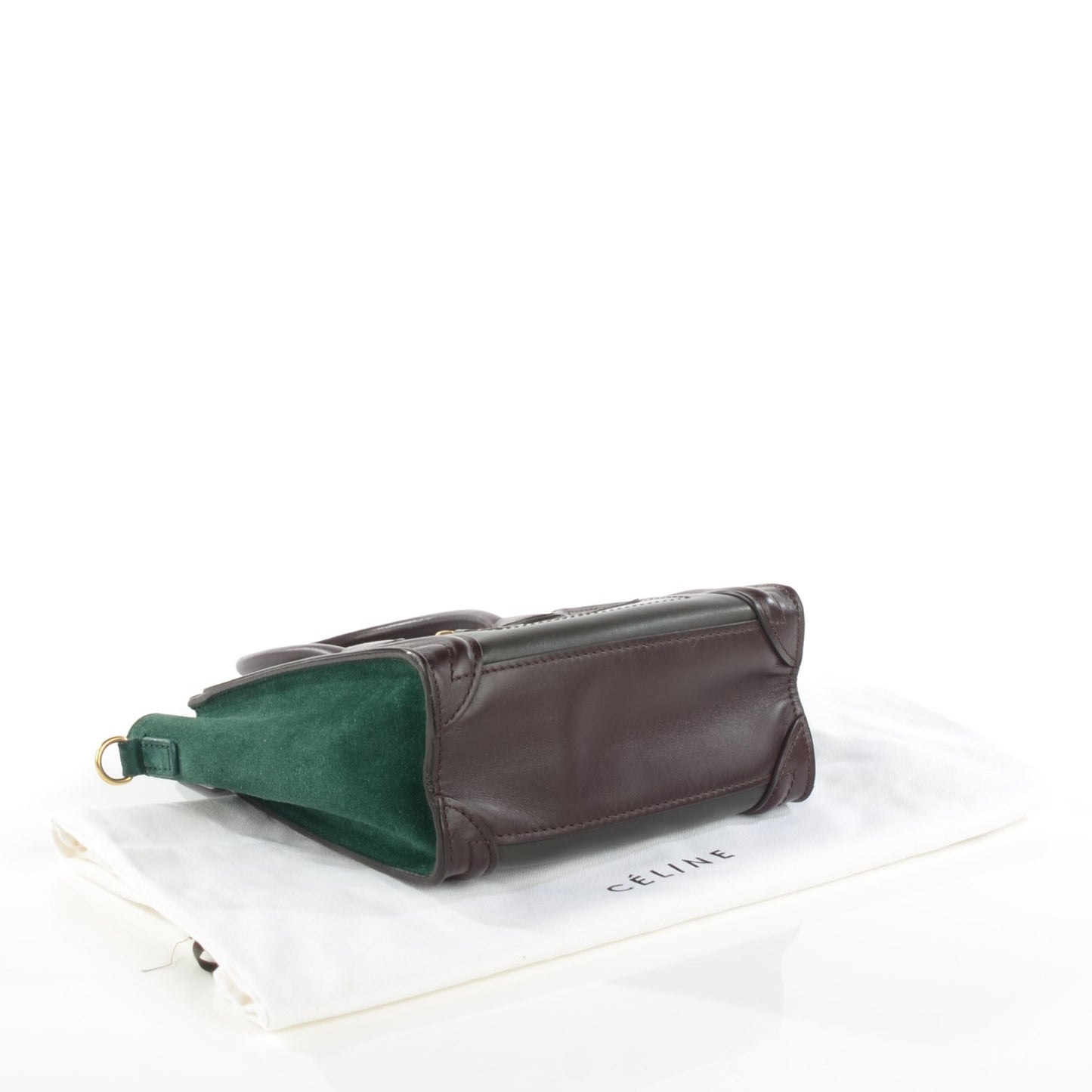 Smooth Calfskin Suede Nano Tri-Color Luggage Burgundy