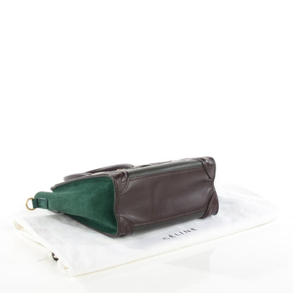 Celine Smooth Calfskin Suede Nano Tri-Color Luggage Burgundy 4 of 8