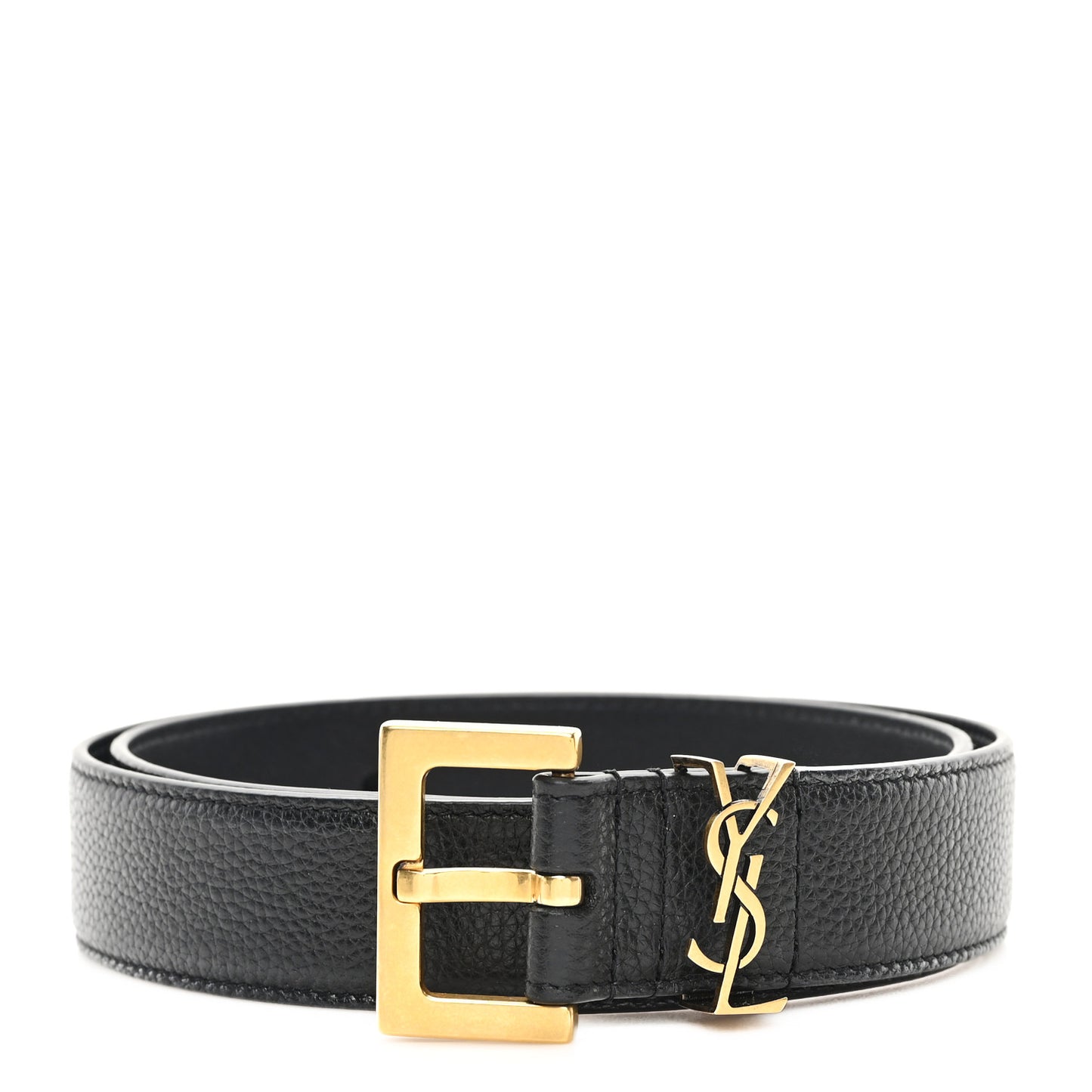 Goatskin Monogram Cassandre Square Buckle Belt 70 28 Black