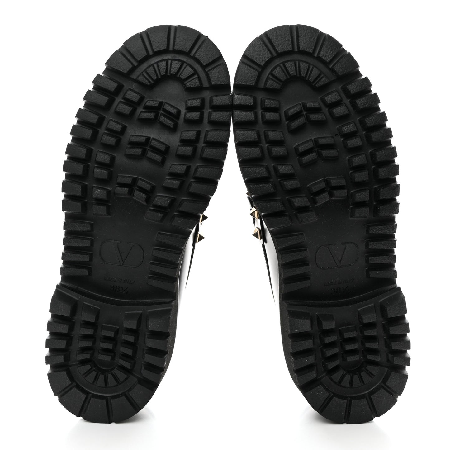 Calfskin Rockstud Loafers 38.5 Black