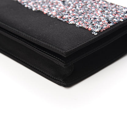 Christian Dior Satin Sequin Chain Crossbody Black Multicolor 7 of 8
