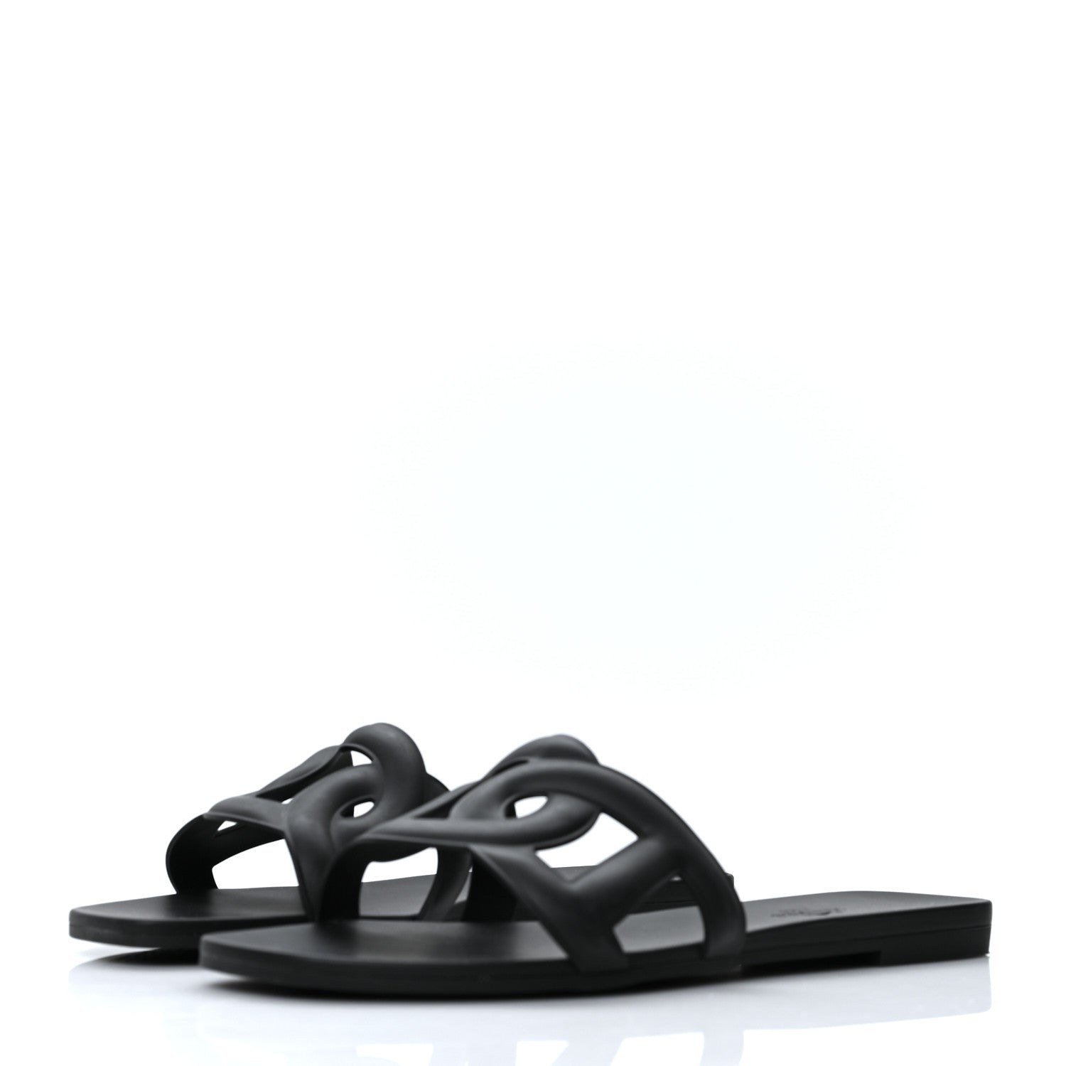 Hermes Rubber Aloha Sandals 38 Black 3 of 9