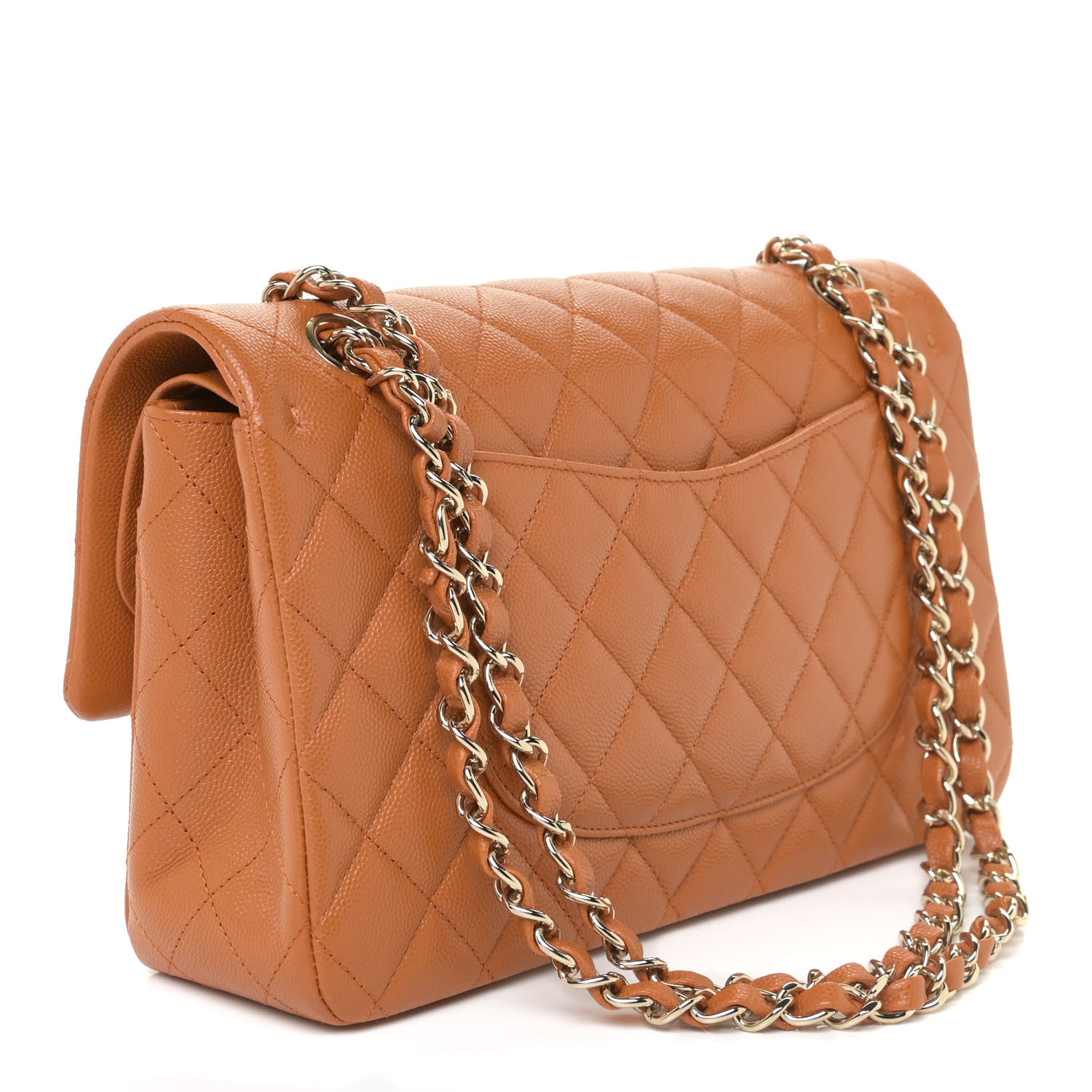 Chanel Caviar Quilted Medium Double Flap Light Brown 3 of 12