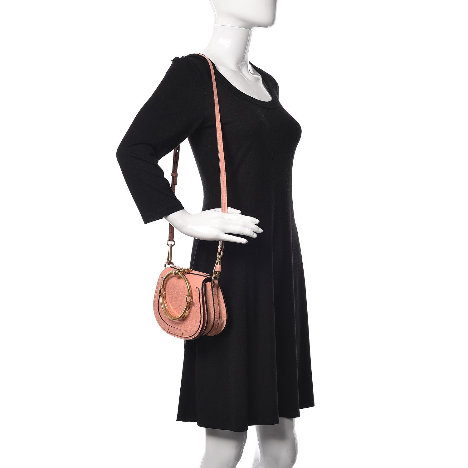 Chloe Calfskin Suede Small Nile Bracelet Bag Ideal Blush 2 of 15