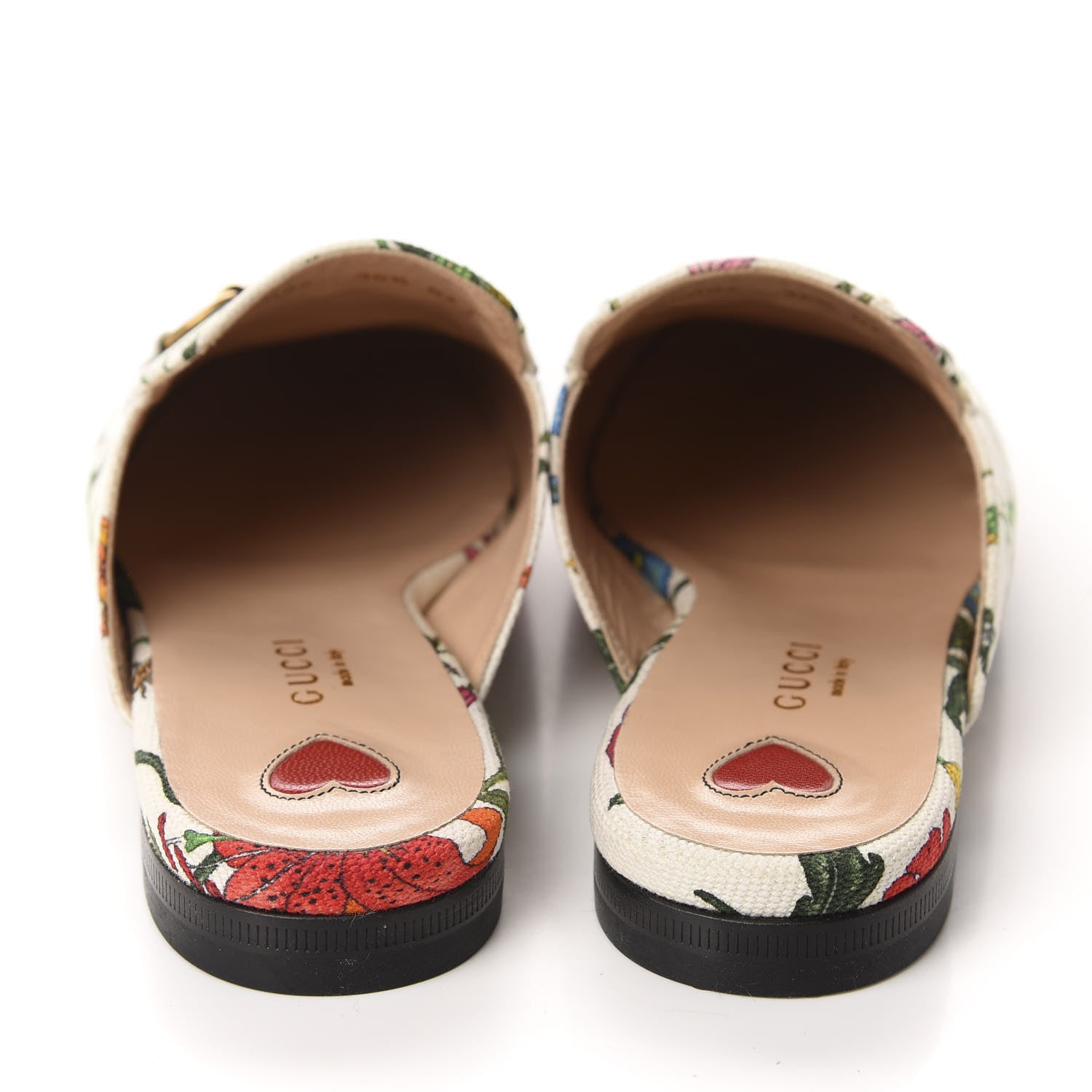 Gucci Canvas Flora Womens Princetown Slippers 36.5 White Multicolor 5 of 10