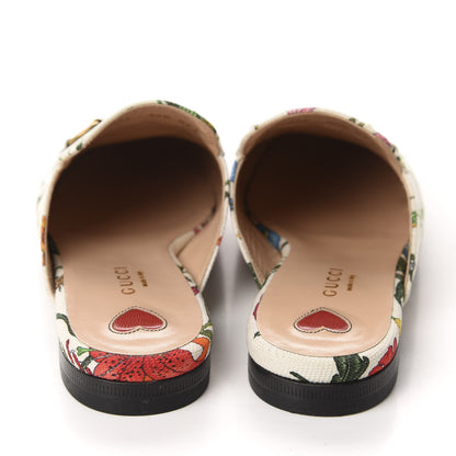 Gucci Canvas Flora Womens Princetown Slippers 36.5 White Multicolor 5 of 10