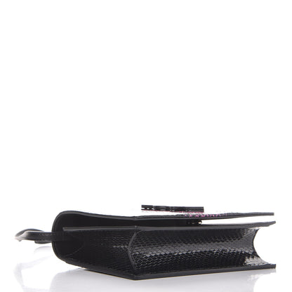 Saint Laurent Snakeskin Two Tone Monogram Toy Kate Strap Wallet Black Fuchsia 4 of 7
