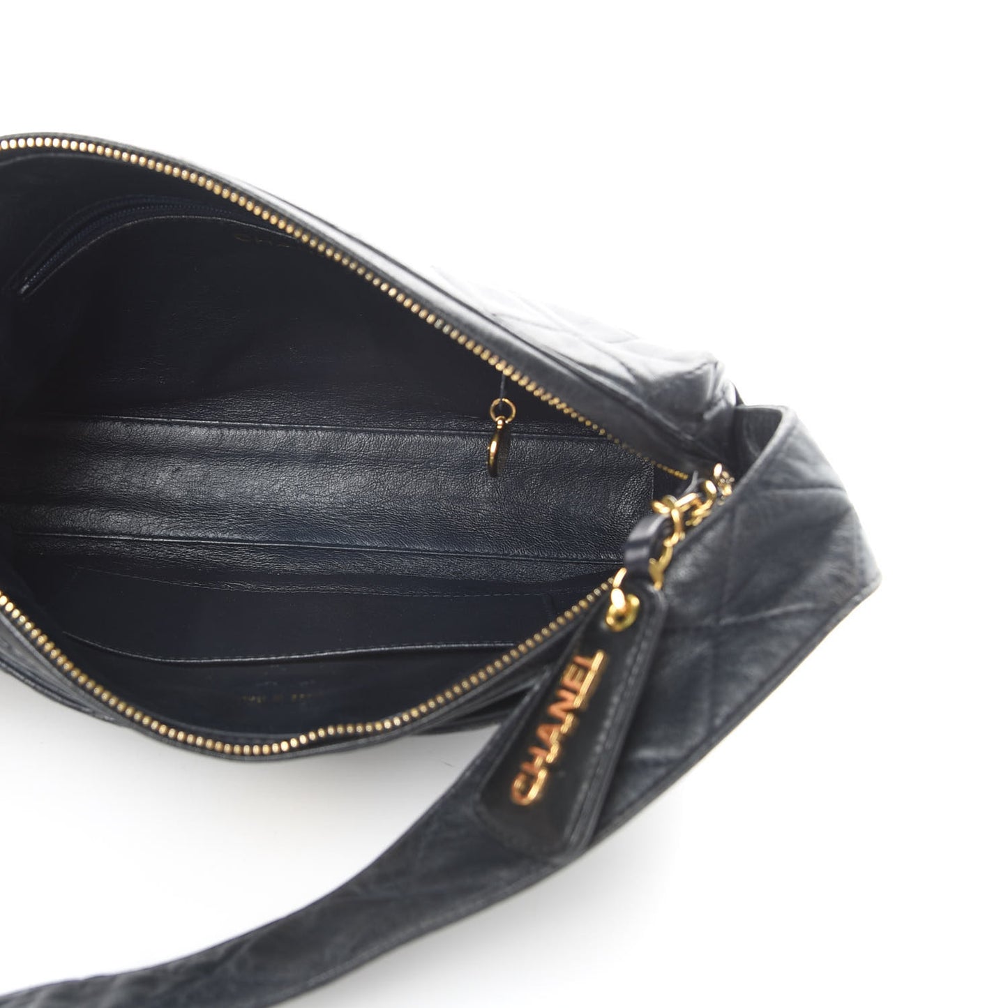 Lambskin Quilted CC Shoulder Bag Navy