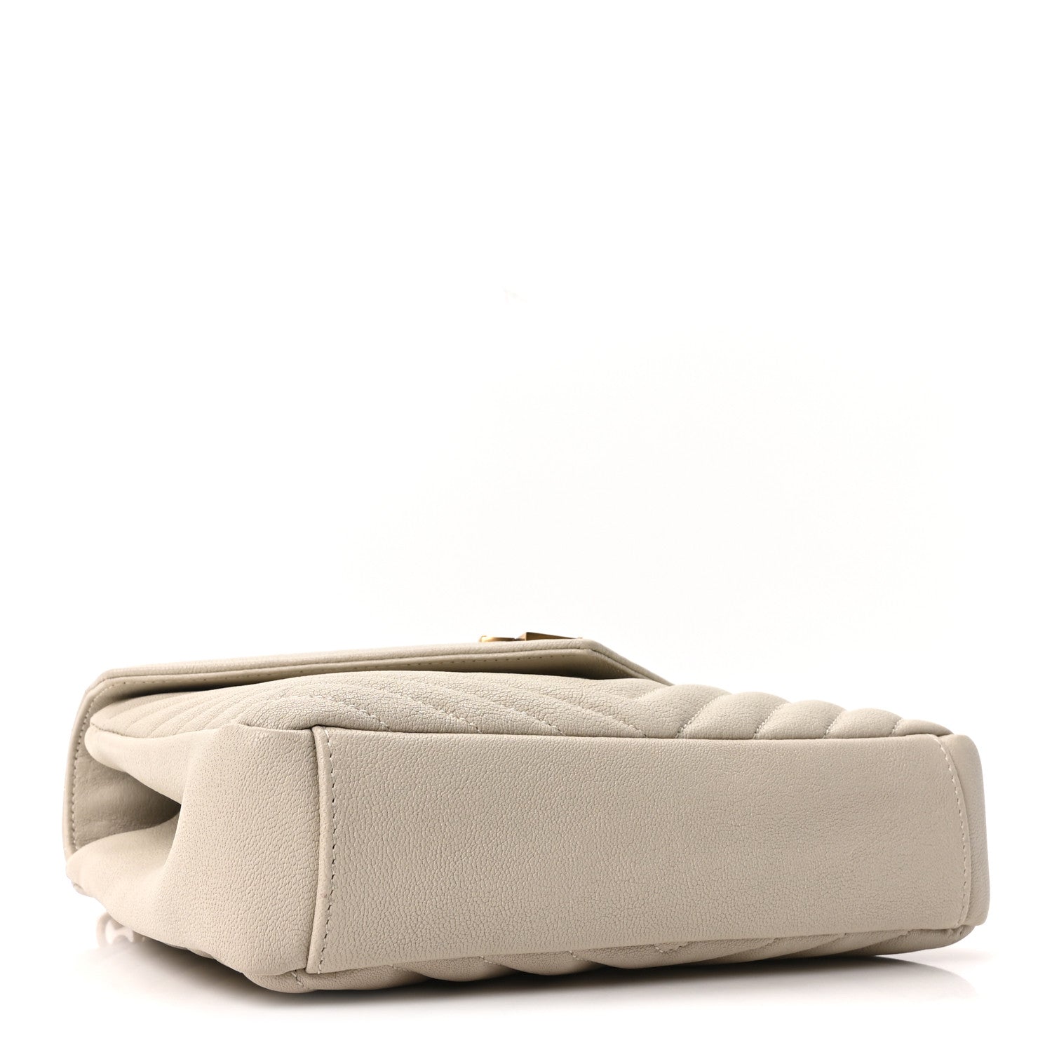 Saint Laurent Sheepskin Matelasse Chevron Monogram Medium College Bag Crema Soft 3 of 9