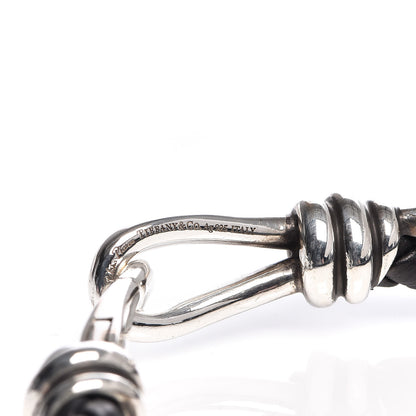 Tiffany Sterling Silver Calfskin Paloma Picasso Knot Single Braid Bracelet Black 4 of 4