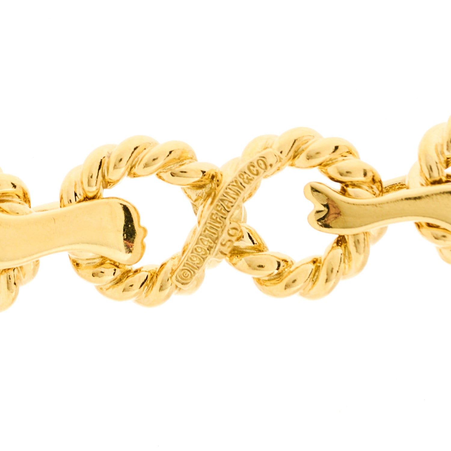 Tiffany 18K Yellow Gold Diamond Twist Link Necklace 5 of 5