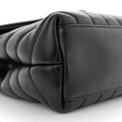 Saint Laurent Calfskin Y Quilted Monogram Small Loulou Chain Satchel Black 9 of 13
