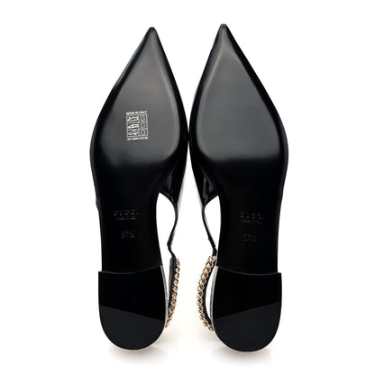 Gucci Patent Signoria Ballet Slingback Ballet Flat 37.5 Black 6 of 10