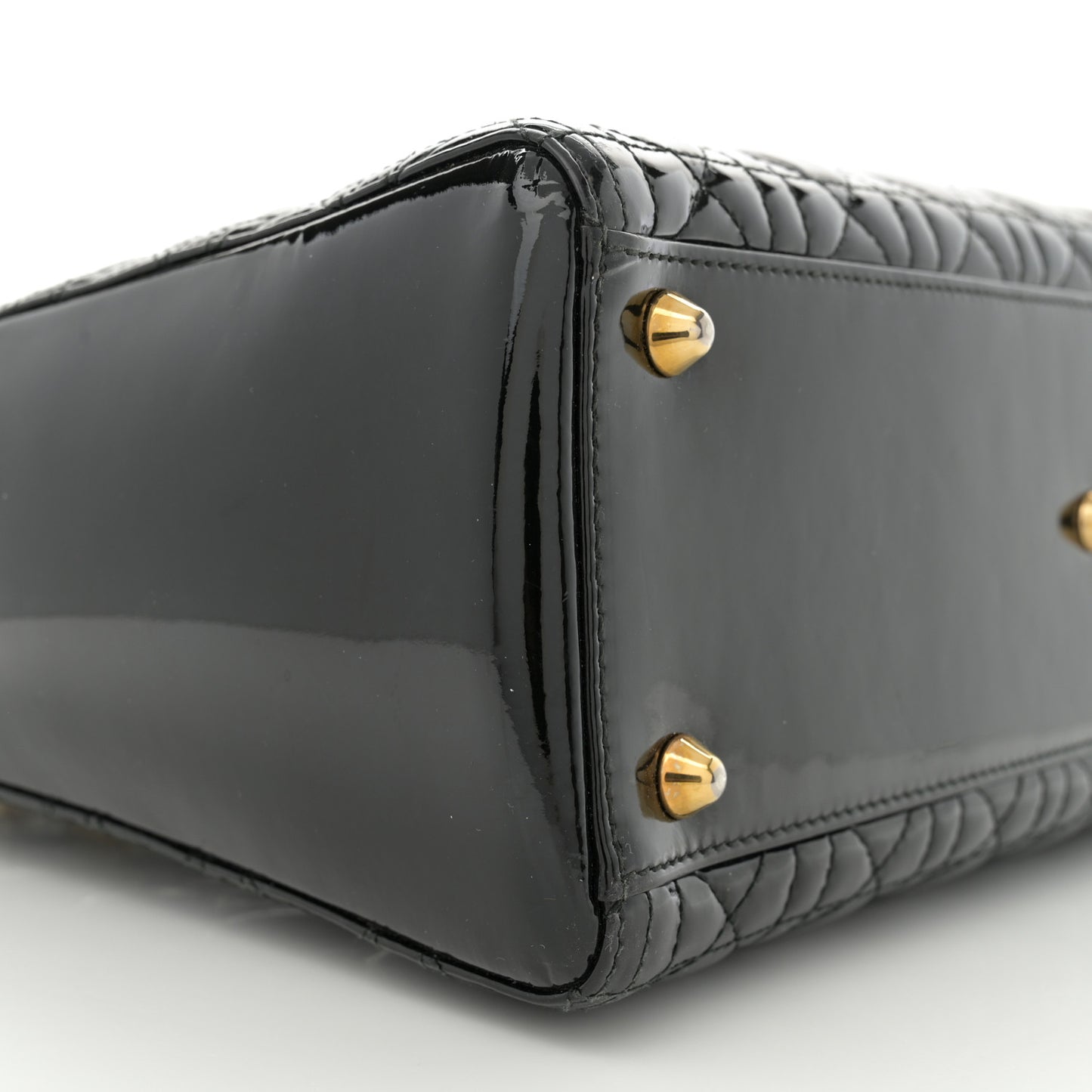 Patent Cannage Large Lady Dior Black