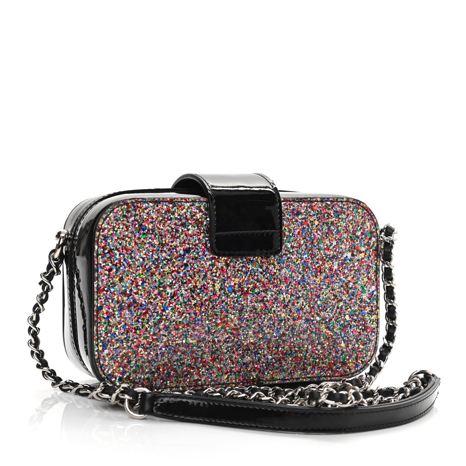 Chanel Glitter Patent Evening On The Moon Camera Case Black Multicolor 3 of 12