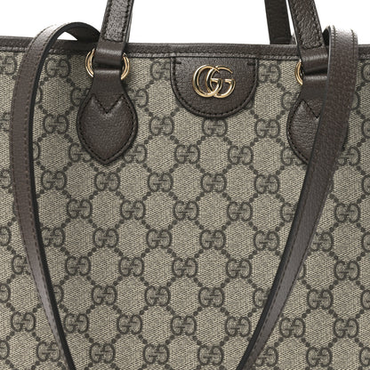 Gucci GG Supreme Monogram Textured Calfskin Small Ophidia Shoulder Tote Bag Beige Ebony New Acero 8 of 10