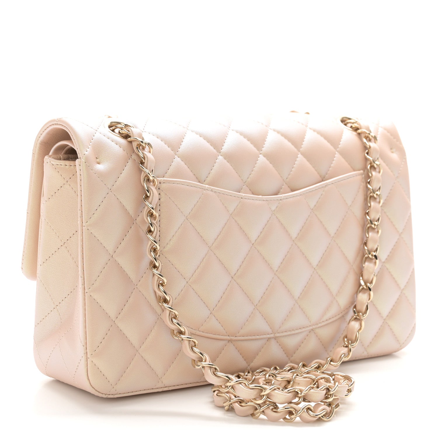 Chanel Iridescent Calfskin Quilted Medium Double Flap Beige 3 of 11