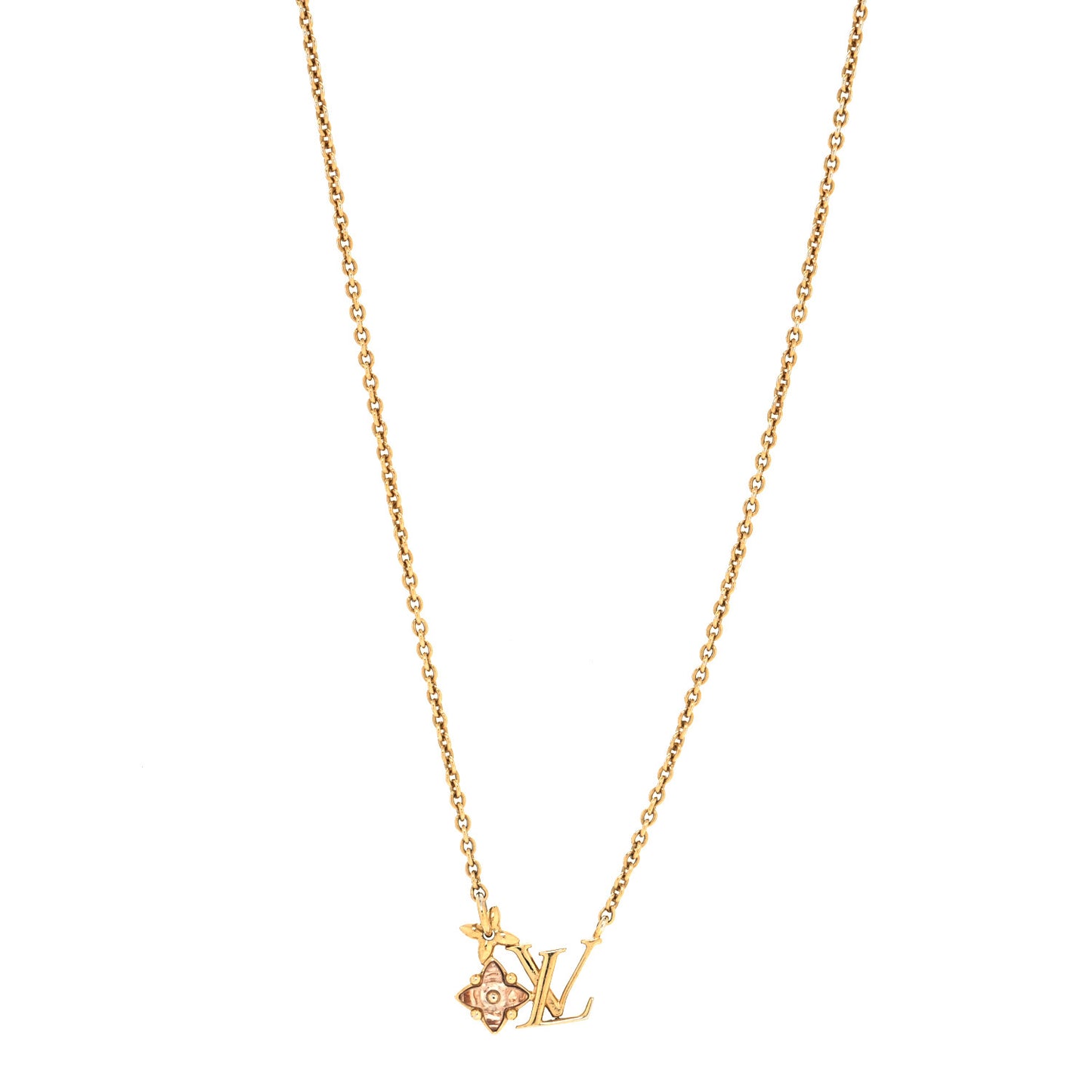 Crystal Loulougram Necklace Gold