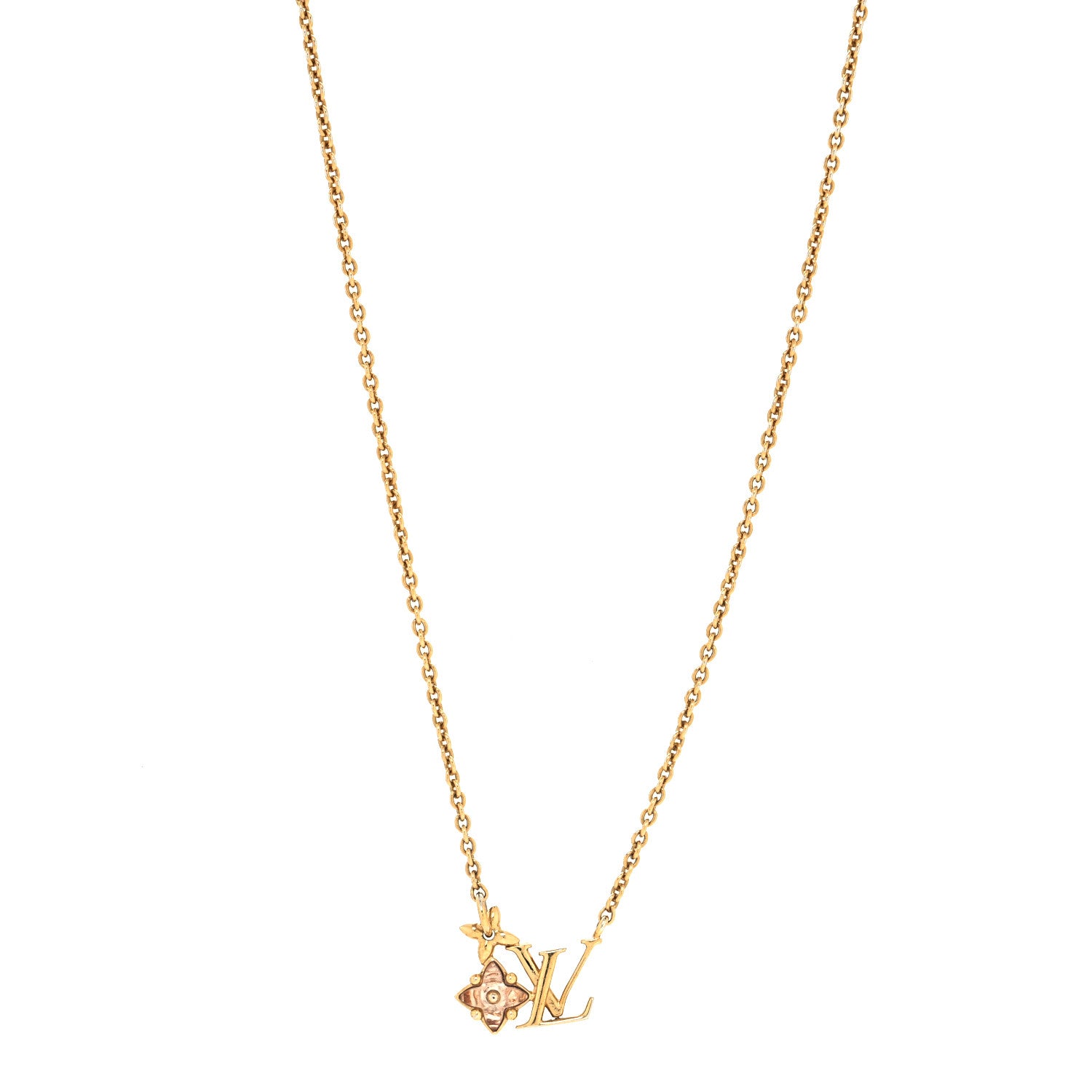 Louis Vuitton Crystal Loulougram Necklace Gold 2 of 6