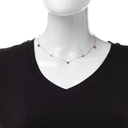 Gucci 18K Yellow Gold Green Beryl Amethyst Pink Tourmaline Citrine GG Station Rainbow Gemstone Necklace 2 of 5