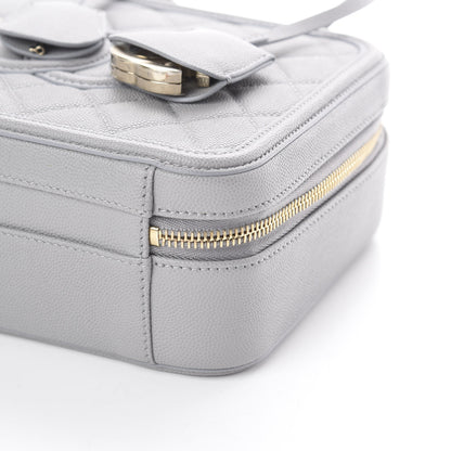 Chanel Caviar Quilted Medium CC Filigree Vanity Case Grey 6 of 9
