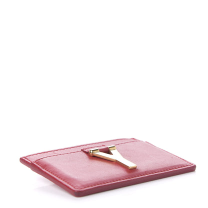 Saint Laurent Calfskin Classic Y Card Case Red 4 of 7
