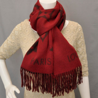 Louis Vuitton Cashmere Monogram Reykjavik Scarf Rouge 2 of 7