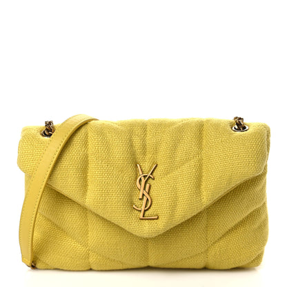 Saint Laurent Canvas Quilted Toy Loulou Puffer Monogram Chain Satchel Jaune Citron 1 of 7