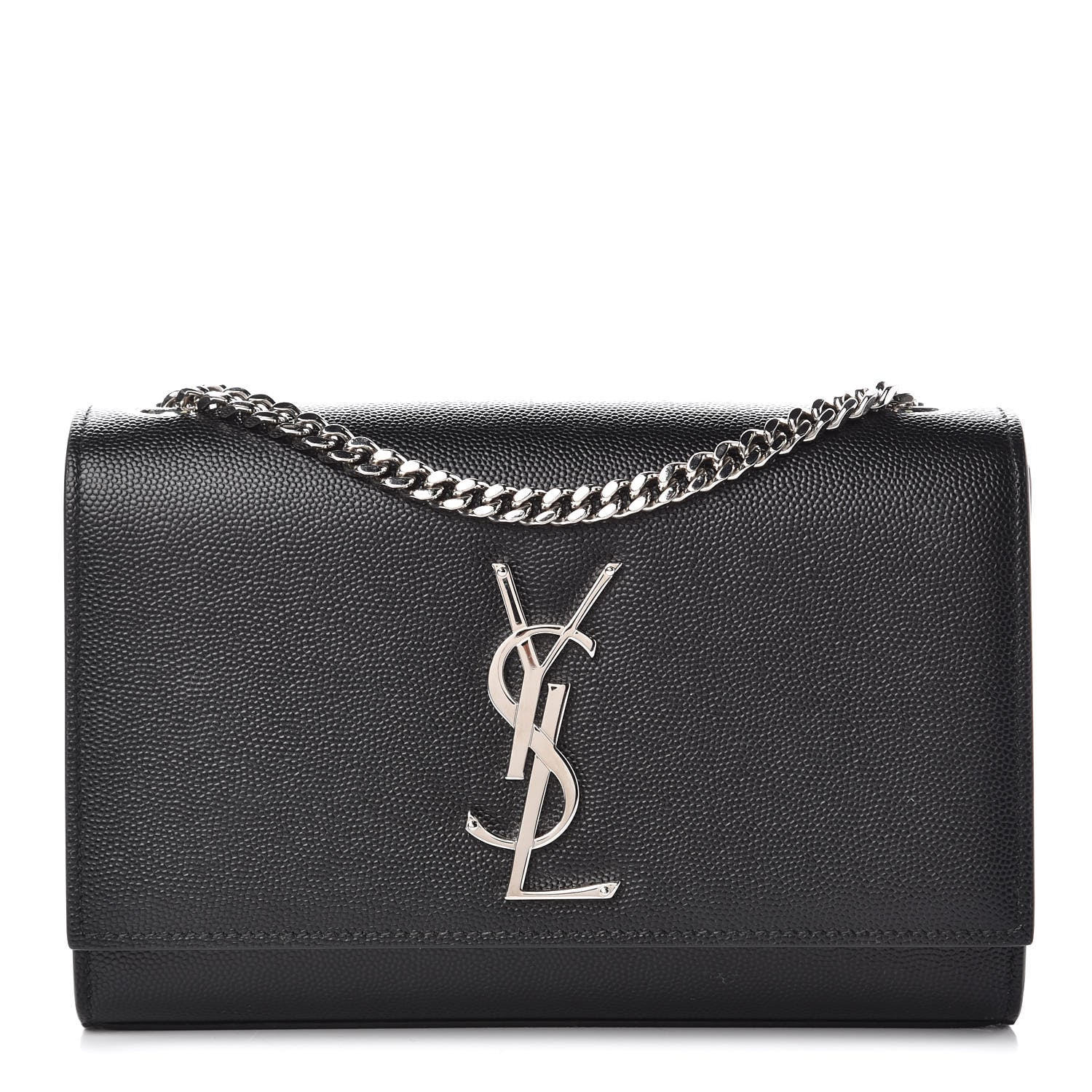 Saint Laurent Grain De Poudre Small Monogram Kate Satchel Black 1 of 8